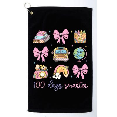 100 Days Smarter Teacher Girls Kids Cute 100th Day Of School Golf Towel