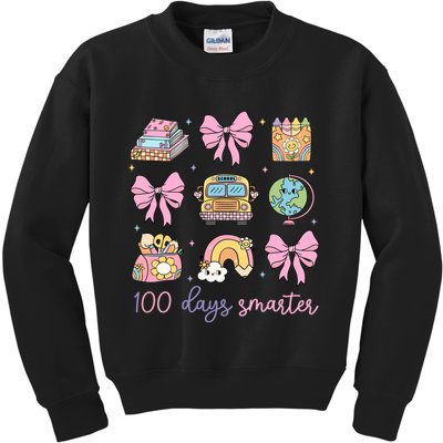 100 Days Smarter Teacher Girls Kids Cute 100th Day Of School Kids Sweatshirt
