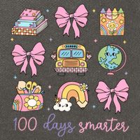 100 Days Smarter Teacher Girls Kids Cute 100th Day Of School Cotton Canvas Backpack
