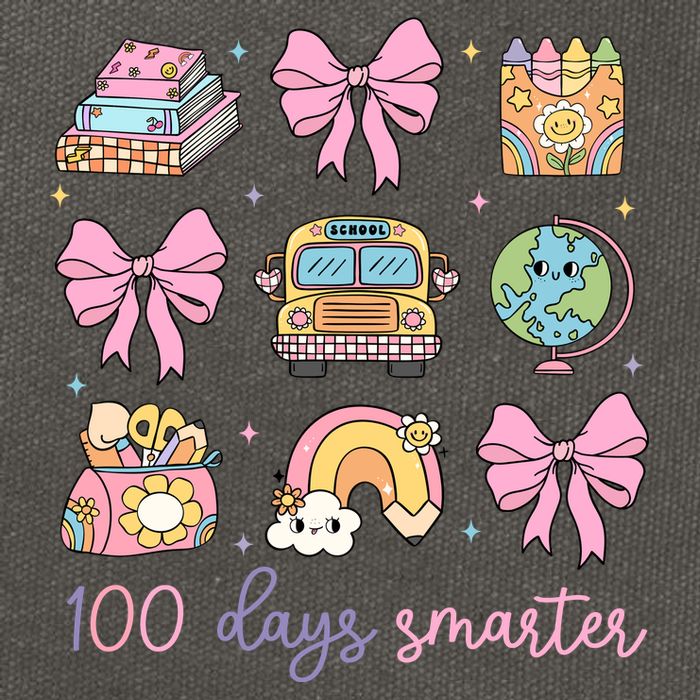 100 Days Smarter Teacher Girls Kids Cute 100th Day Of School Cotton Canvas Backpack