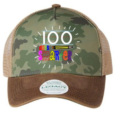 100 Days Smarter Cute 100th Day Of School Legacy Tie Dye Trucker Hat