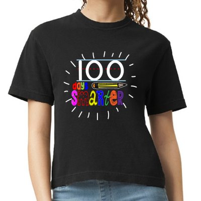 100 Days Smarter Cute 100th Day Of School Comfort Colors Boxy T-Shirt