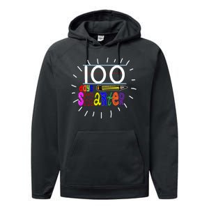 100 Days Smarter Cute 100th Day Of School Performance Fleece Hoodie