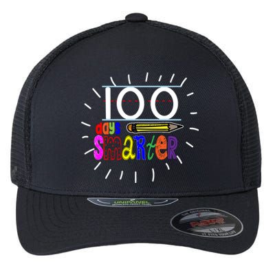 100 Days Smarter Cute 100th Day Of School Flexfit Unipanel Trucker Cap