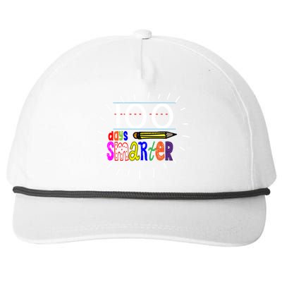 100 Days Smarter Cute 100th Day Of School Snapback Five-Panel Rope Hat