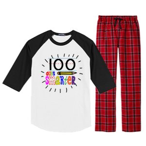 100 Days Smarter Cute 100th Day Of School Raglan Sleeve Pajama Set