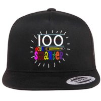 100 Days Smarter Cute 100th Day Of School Flat Bill Trucker Hat