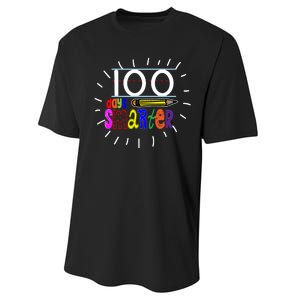 100 Days Smarter Cute 100th Day Of School Performance Sprint T-Shirt