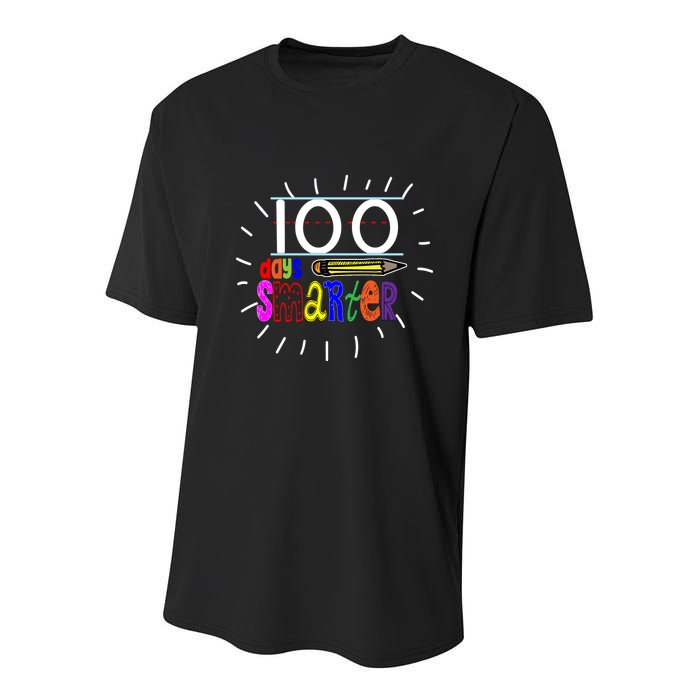 100 Days Smarter Cute 100th Day Of School Youth Performance Sprint T-Shirt