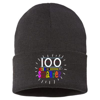 100 Days Smarter Cute 100th Day Of School Sustainable Knit Beanie