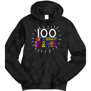 100 Days Smarter Cute 100th Day Of School Tie Dye Hoodie