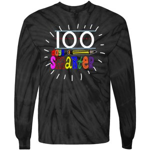 100 Days Smarter Cute 100th Day Of School Tie-Dye Long Sleeve Shirt