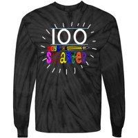 100 Days Smarter Cute 100th Day Of School Tie-Dye Long Sleeve Shirt