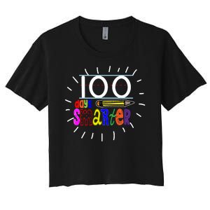 100 Days Smarter Cute 100th Day Of School Women's Crop Top Tee