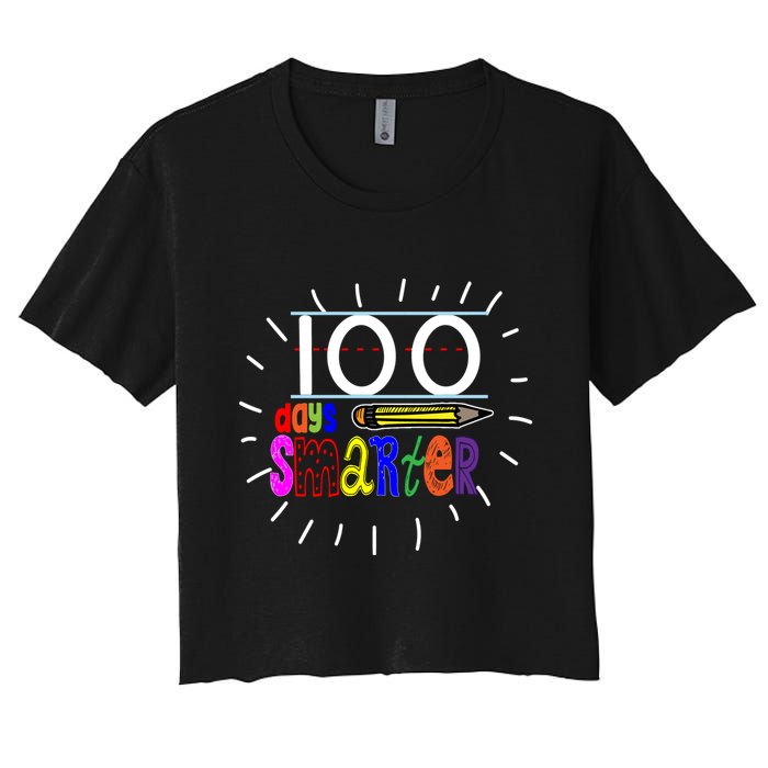 100 Days Smarter Cute 100th Day Of School Women's Crop Top Tee