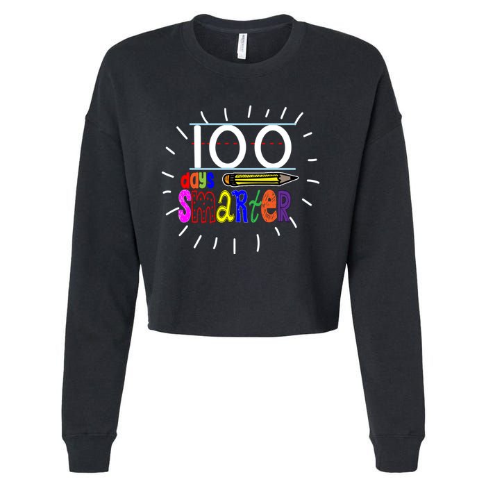 100 Days Smarter Cute 100th Day Of School Cropped Pullover Crew