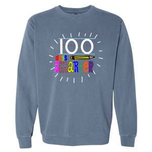 100 Days Smarter Cute 100th Day Of School Garment-Dyed Sweatshirt