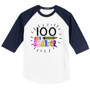 100 Days Smarter Cute 100th Day Of School Baseball Sleeve Shirt