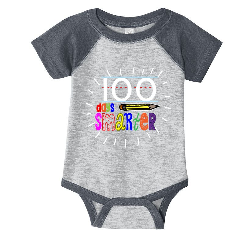 100 Days Smarter Cute 100th Day Of School Infant Baby Jersey Bodysuit