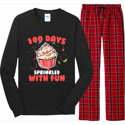 100 Days Sprinkled With Fun Cupcakes Teachers Students Gift Long Sleeve Pajama Set