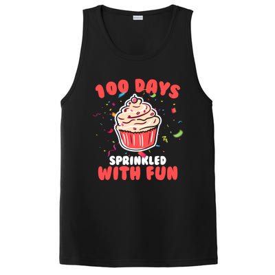 100 Days Sprinkled With Fun Cupcakes Teachers Students Gift PosiCharge Competitor Tank