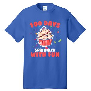 100 Days Sprinkled With Fun Cupcakes Teachers Students Gift Tall T-Shirt