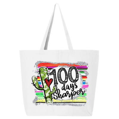 100 Days Sharper Cactus Teacher Happy 100th Day Of School 25L Jumbo Tote