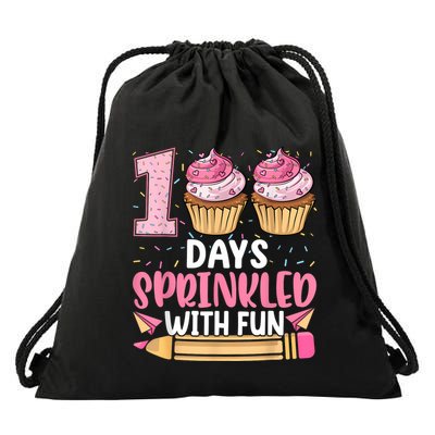 100 Days Sprinkled With Fun Happy 100th Day Of School Drawstring Bag