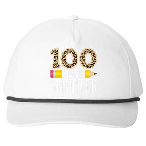 100 Days Smarter Teacher Or Student 100th Day Of School Snapback Five-Panel Rope Hat