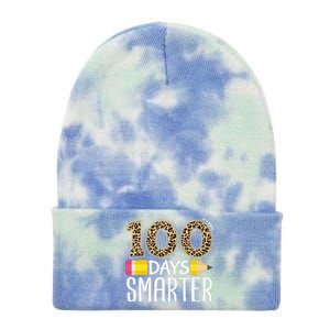 100 Days Smarter Teacher Or Student 100th Day Of School Tie Dye 12in Knit Beanie