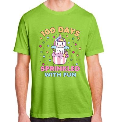 100 Days Sprinkled With Fun Cute Unicorn 100th Day Of School Gift Adult ChromaSoft Performance T-Shirt