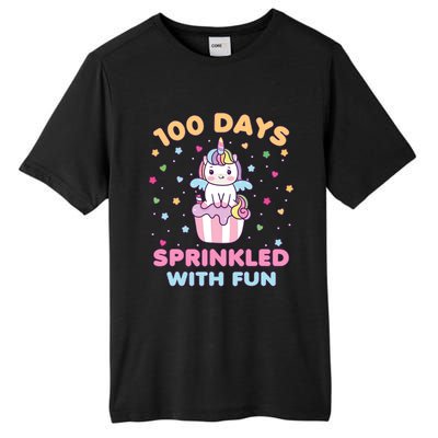 100 Days Sprinkled With Fun Cute Unicorn 100th Day Of School Gift Tall Fusion ChromaSoft Performance T-Shirt