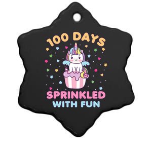 100 Days Sprinkled With Fun Cute Unicorn 100th Day Of School Gift Ceramic Star Ornament