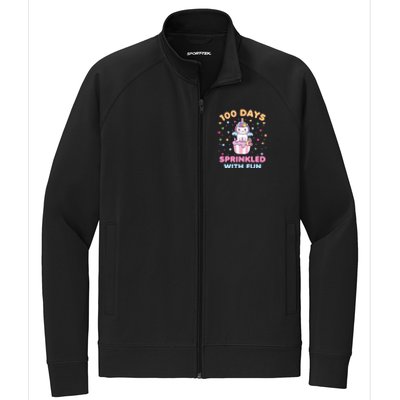 100 Days Sprinkled With Fun Cute Unicorn 100th Day Of School Gift Stretch Full-Zip Cadet Jacket