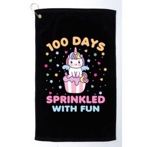 100 Days Sprinkled With Fun Cute Unicorn 100th Day Of School Gift Platinum Collection Golf Towel