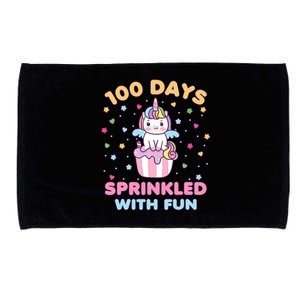 100 Days Sprinkled With Fun Cute Unicorn 100th Day Of School Gift Microfiber Hand Towel