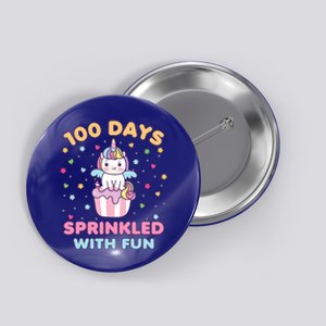 100 Days Sprinkled With Fun Cute Unicorn 100th Day Of School Gift Button