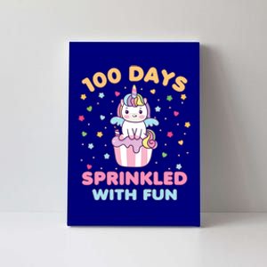 100 Days Sprinkled With Fun Cute Unicorn 100th Day Of School Gift Canvas