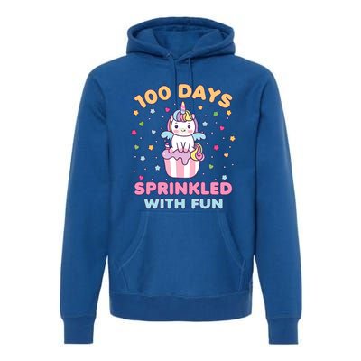 100 Days Sprinkled With Fun Cute Unicorn 100th Day Of School Gift Premium Hoodie