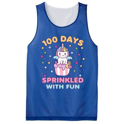 100 Days Sprinkled With Fun Cute Unicorn 100th Day Of School Gift Mesh Reversible Basketball Jersey Tank