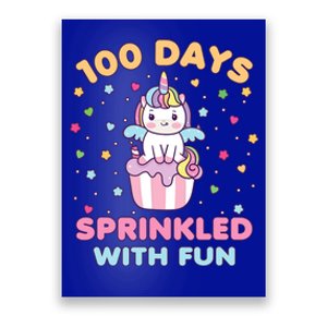 100 Days Sprinkled With Fun Cute Unicorn 100th Day Of School Gift Poster