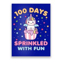 100 Days Sprinkled With Fun Cute Unicorn 100th Day Of School Gift Poster