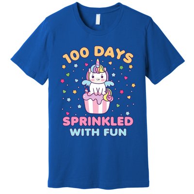 100 Days Sprinkled With Fun Cute Unicorn 100th Day Of School Gift Premium T-Shirt