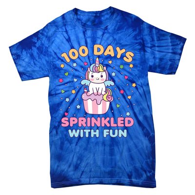 100 Days Sprinkled With Fun Cute Unicorn 100th Day Of School Gift Tie-Dye T-Shirt