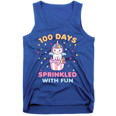 100 Days Sprinkled With Fun Cute Unicorn 100th Day Of School Gift Tank Top