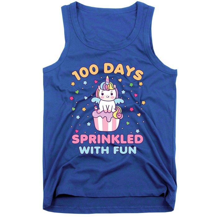 100 Days Sprinkled With Fun Cute Unicorn 100th Day Of School Gift Tank Top