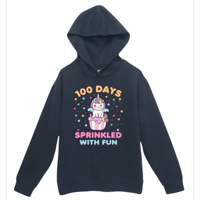 100 Days Sprinkled With Fun Cute Unicorn 100th Day Of School Gift Urban Pullover Hoodie