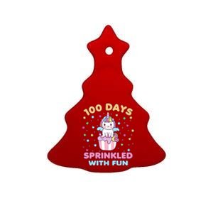 100 Days Sprinkled With Fun Cute Unicorn 100th Day Of School Gift Ceramic Tree Ornament