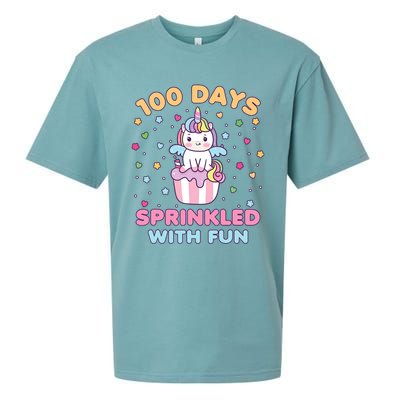 100 Days Sprinkled With Fun Cute Unicorn 100th Day Of School Gift Sueded Cloud Jersey T-Shirt