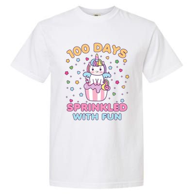 100 Days Sprinkled With Fun Cute Unicorn 100th Day Of School Gift Garment-Dyed Heavyweight T-Shirt